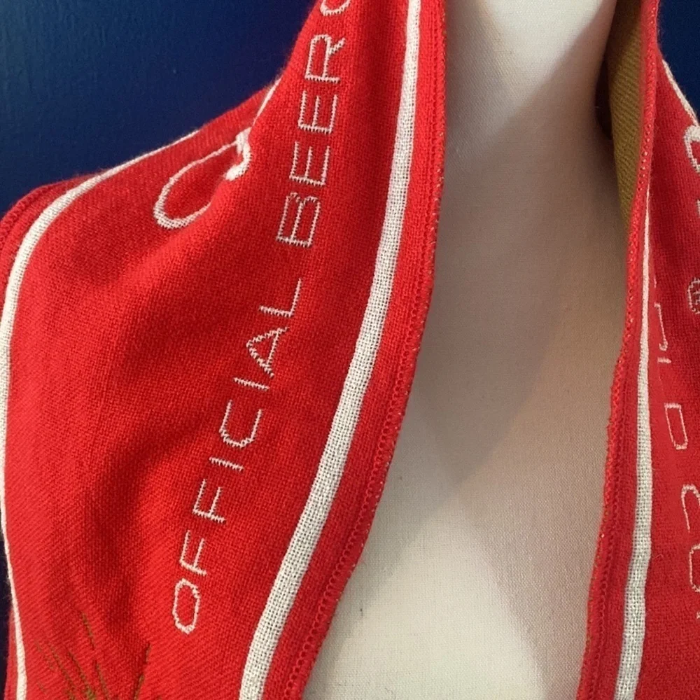 Vintage Rare Budweiser 2010 FIFA World Cup Match Soccer Red Knit Scarf